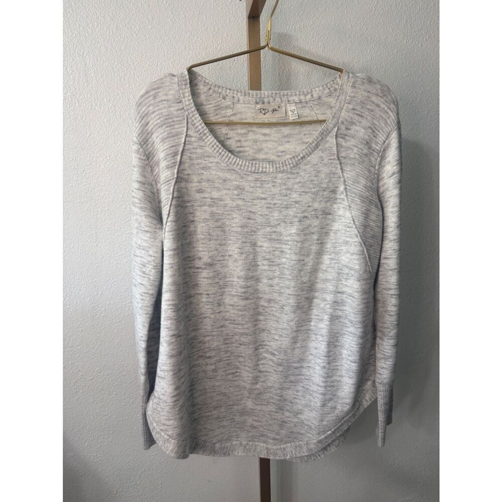 RD Style Light Heather Gray Scoop Neck Knit Top- XXL